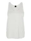 Pinko 'crazy' White Sleeveless Top With Round Neck