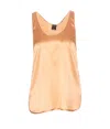 Pinko Satin Scoop Neck Sleeveless Top In Dark