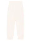Pinko Straight Trousers With Elastic Waistband And Cuffs In Neutral