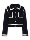 Pinko Sulcis Wool Collared Cardigan Sweater In Black