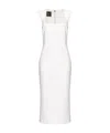 Pinko Midi Dress In Crepe Fabric With Zip In White