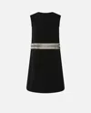 Pinko Crepe Dress With Jewel Embroidery In Black