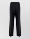 Pinko Crepe Fabric Wide-leg Trousers In Black