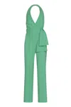 Pinko Halterneck Open-back Jumpsuit In Green