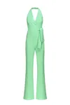 Pinko Halterneck Open-back Jumpsuit In Green