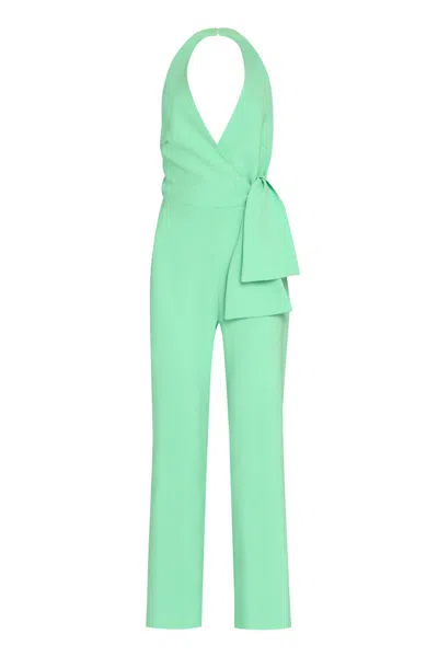 Pinko Crepe Jumpsuit In Green