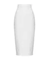 Pinko Crepe Pencil Midi Skirt In White