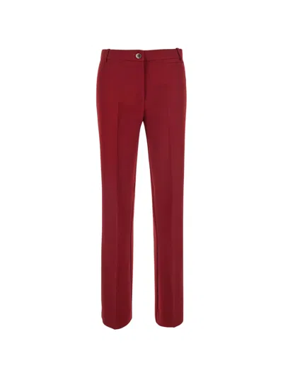 Pinko Crepe Polyester Pants Red Rio In Burgundy
