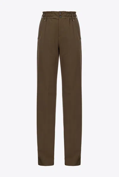 PINKO PANTALON EN CRÊPE À TAILLE FRONCÉE