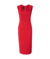 Pinko Crepe Zip Midi Dress In Red