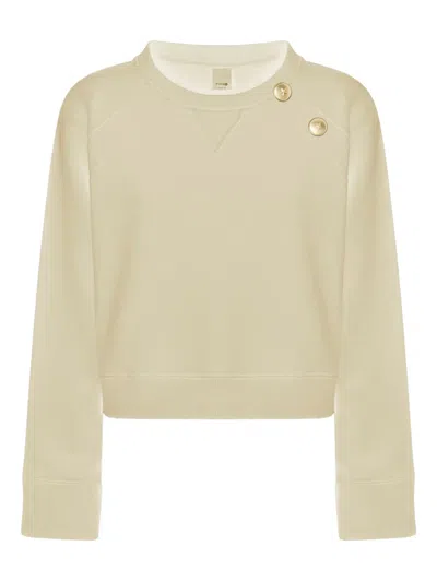 Pinko Cotton Sweatshirt With Buttons In Neutral