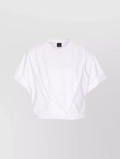 Pinko Crew Neck Cropped Knitwear Short Sleeves In White