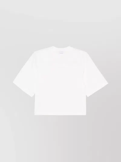 Pinko Crew Neck Cropped Short Sleeves Top In White