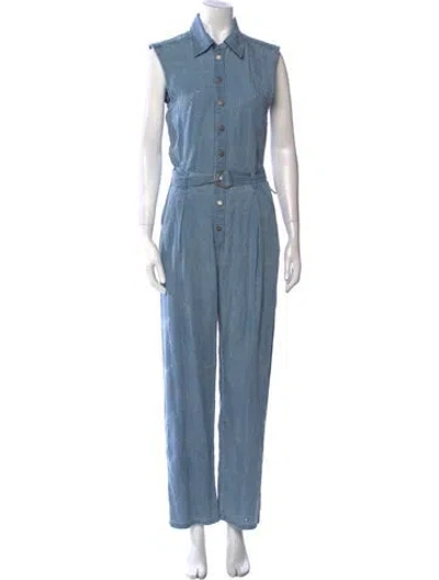 Pre-owned Pinko Crew Neck Jumpsuit In Blue