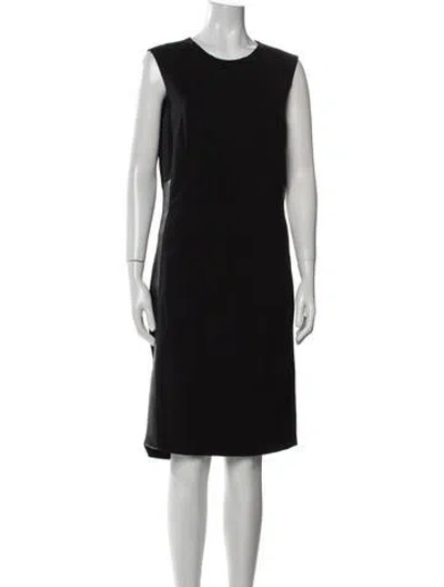 Pre-owned Pinko Crew Neck Knee-length Dress In Black