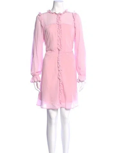 Pre-owned Pinko Crew Neck Knee-length Dress In Pink