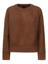 Pinko Crew-neck Long-sleeve Sweater In Brown