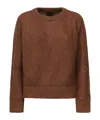 Pinko Crew-neck Long-sleeve Sweater In Brown