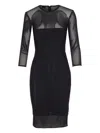 Pinko Dress Featuring Sheer Panel And 3/4 Sleeves In Black