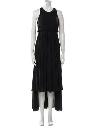 Pre-owned Pinko Crew Neck Midi Length Dress In Black