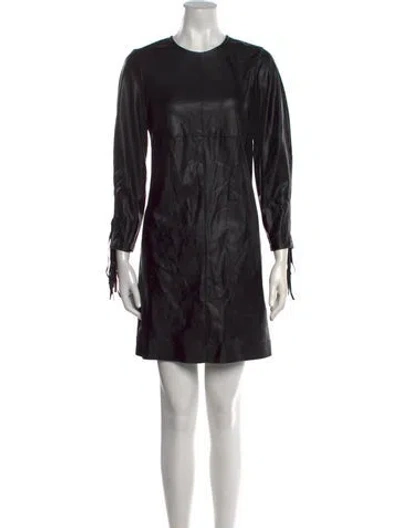 Pre-owned Pinko Crew Neck Mini Dress In Black