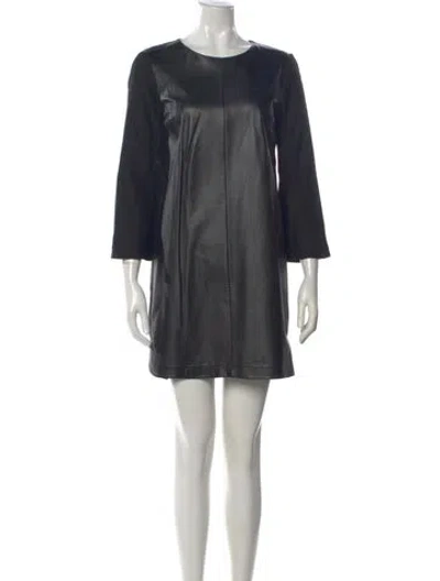 Pre-owned Pinko Crew Neck Mini Dress In Black