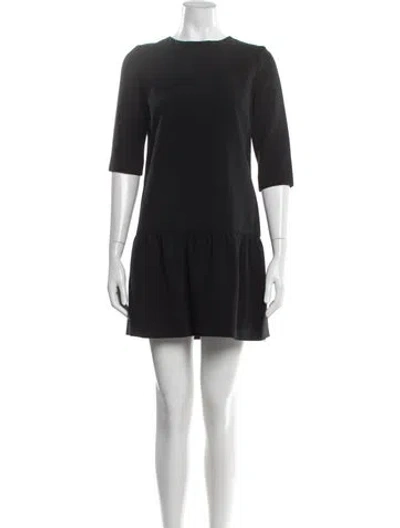 Pre-owned Pinko Crew Neck Mini Dress In Black