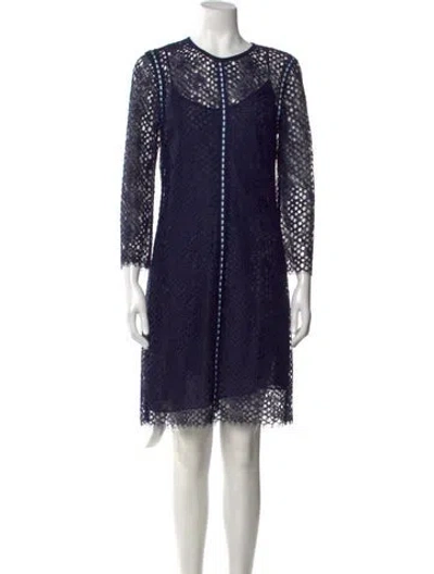 Pre-owned Pinko Crew Neck Mini Dress In Blue