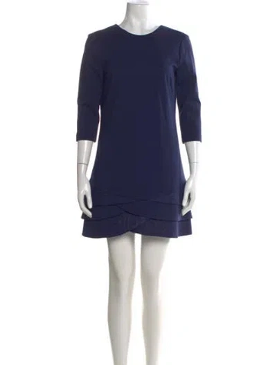Pre-owned Pinko Crew Neck Mini Dress In Blue