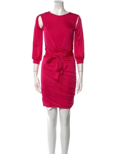 Pre-owned Pinko Crew Neck Mini Dress In Pink