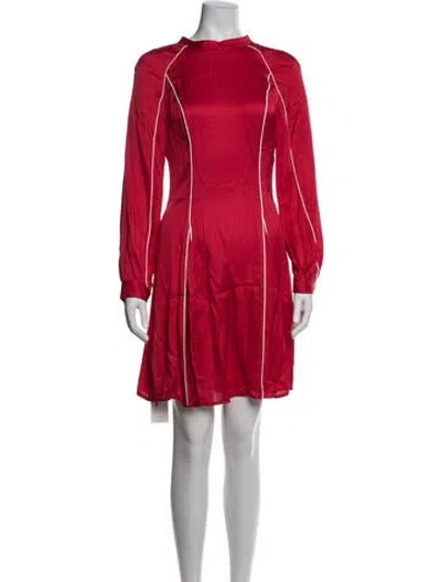 Pre-owned Pinko Crew Neck Mini Dress In Red