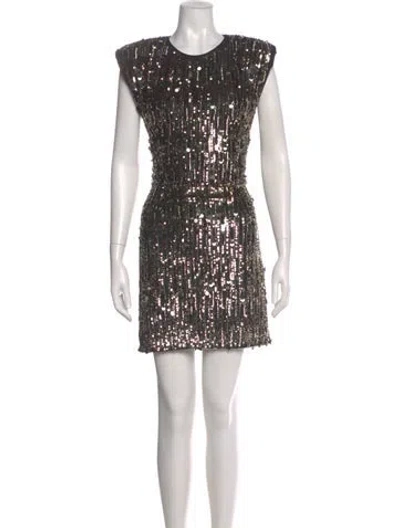 Pre-owned Pinko Crew Neck Mini Dress W/ Tags In Neutral