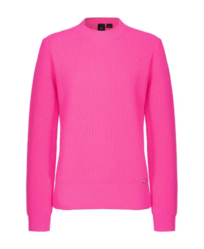 Pinko Crew-neck Ribbed Jumper In Pink