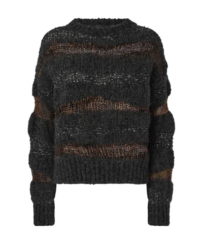 Pinko Crew Neck Sweater In Gray