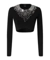 Pinko Sequin And Crystal Sweater In Black