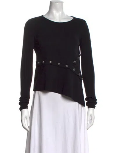 Pre-owned Pinko Crew Neck Sweater In Black