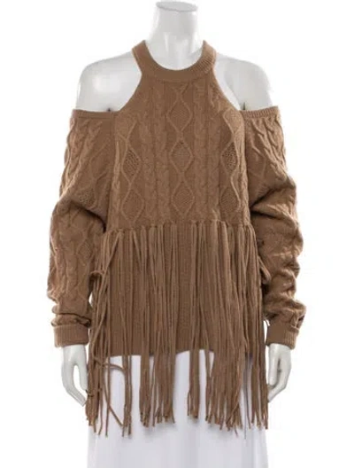 Pre-owned Pinko Crew Neck Sweater In Brown