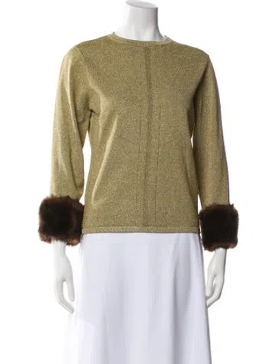 Pre-owned Pinko Crew Neck Sweater In Gold