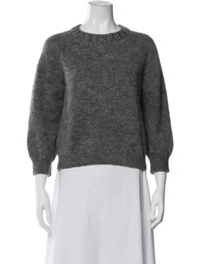 Pre-owned Pinko Crew Neck Sweater In Gray