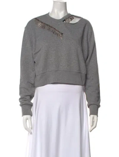 Pre-owned Pinko Crew Neck Sweater In Grey