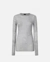 Pinko Crew-neck Sweater With Sequins In Gray