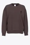 Pinko Setup Crewneck Sweatshirt In Cotton With Logo In Brown