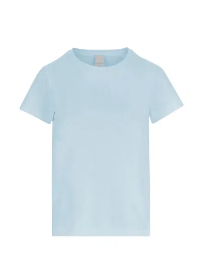 Pinko Bussolotto Cotton T-shirt With Logo In Blue