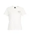 Pinko Crew Neck T-shirt With Crystal Swallow Appliqué In White
