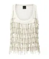 Pinko Top Avec Strass Et Chaînes Bijou In White