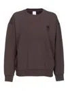 Pinko Setup Crewneck Sweatshirt In Cotton With Logo In Brown