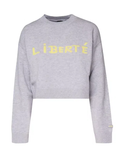 Pinko Intarsia-knit Jumper In Grey