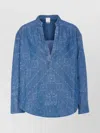 Pinko Blouse À Col V En Denim Avec Imprimé Bandana