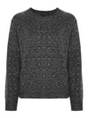 Pinko Crystal-embellished Sweater In Grey