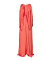 Pinko Red Dress With Round Neckline And Ruffle Details In Pink